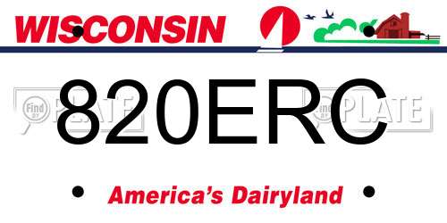 820ERC Wisconsin License Plate