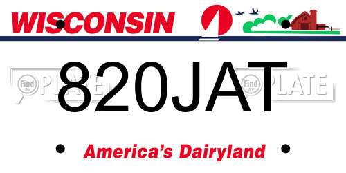 820JAT Wisconsin License Plate