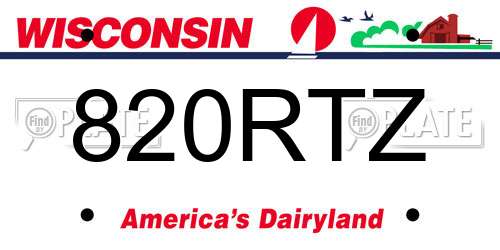 820RTZ Wisconsin License Plate