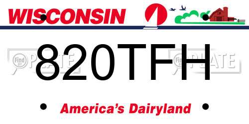 820TFH Wisconsin License Plate