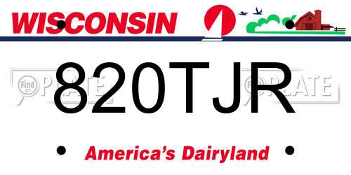 820TJR Wisconsin License Plate