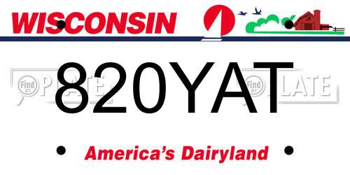 820YAT Wisconsin License Plate