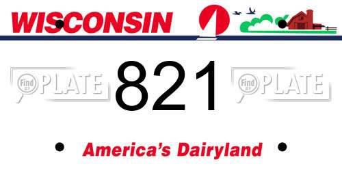 821 Wisconsin License Plate