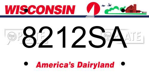 8212SA Wisconsin License Plate
