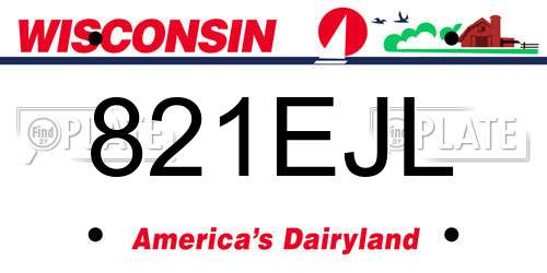 821EJL Wisconsin License Plate