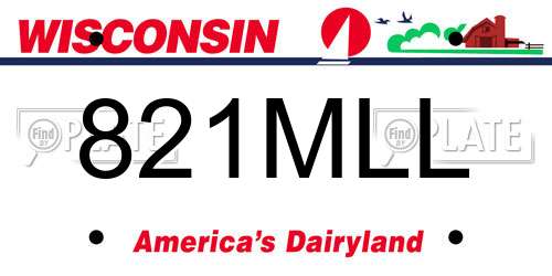 821MLL Wisconsin License Plate