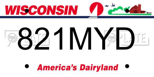 821MYD Wisconsin License Plate