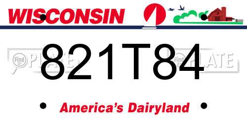 821T84 Wisconsin License Plate