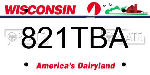 821TBA Wisconsin License Plate