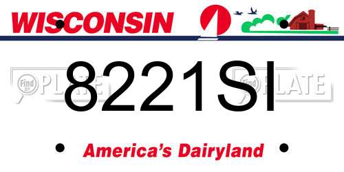 8221SI Wisconsin License Plate