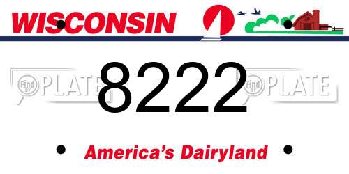 8222 Wisconsin License Plate