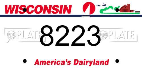 8223 Wisconsin License Plate