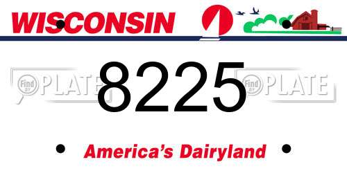 8225 Wisconsin License Plate