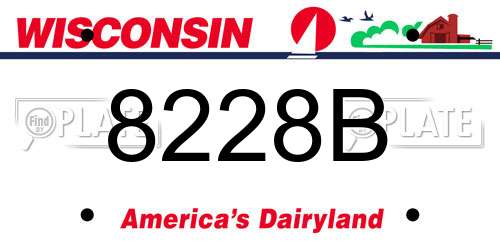 8228B Wisconsin License Plate
