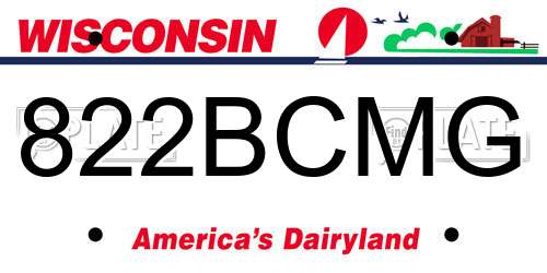 822BCMG Wisconsin License Plate