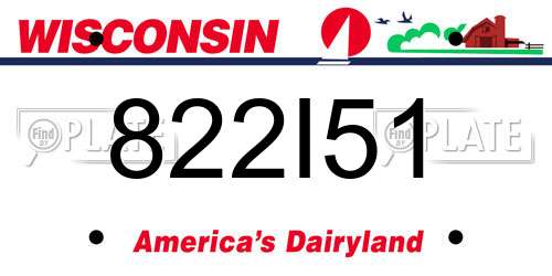 822I51 Wisconsin License Plate