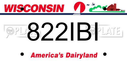822IBI Wisconsin License Plate