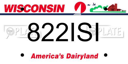 822ISI Wisconsin License Plate