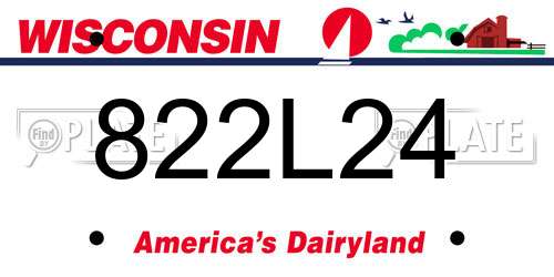 822L24 Wisconsin License Plate
