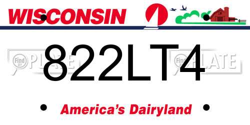 822LT4 Wisconsin License Plate