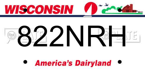 822NRH Wisconsin License Plate