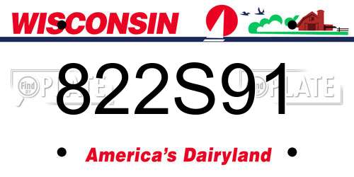 822S91 Wisconsin License Plate