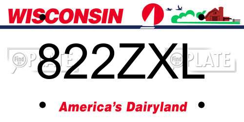 822ZXL Wisconsin License Plate