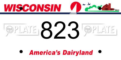 823 Wisconsin License Plate