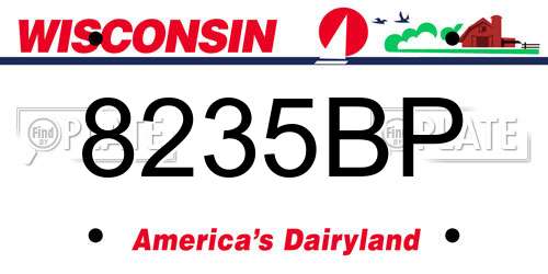 8235BP Wisconsin License Plate