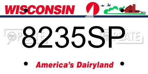 8235SP Wisconsin License Plate