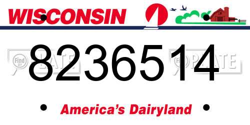 8236514 Wisconsin License Plate