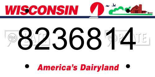 8236814 Wisconsin License Plate