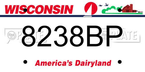 8238BP Wisconsin License Plate