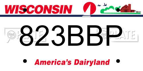 823BBP Wisconsin License Plate