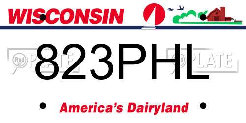 823PHL Wisconsin License Plate