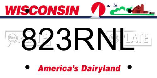 823RNL Wisconsin License Plate