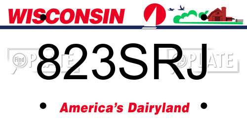 823SRJ Wisconsin License Plate
