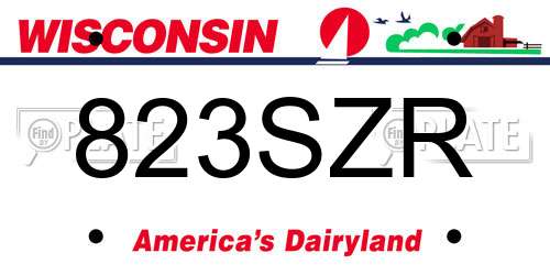 823SZR Wisconsin License Plate