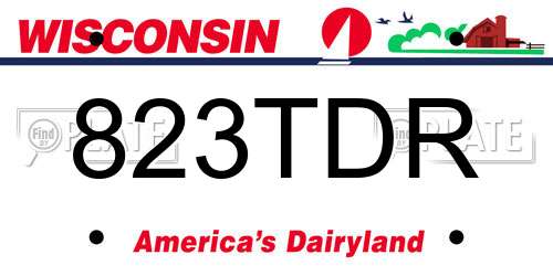 823TDR Wisconsin License Plate