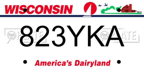 823YKA Wisconsin License Plate