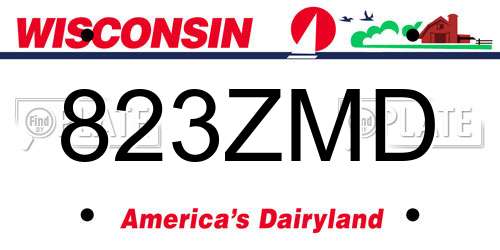 823ZMD Wisconsin License Plate