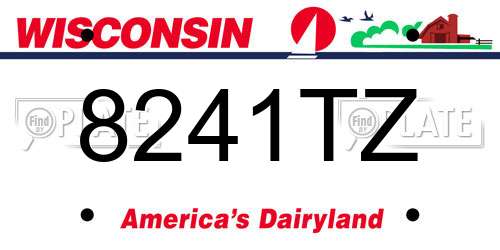 8241TZ Wisconsin License Plate