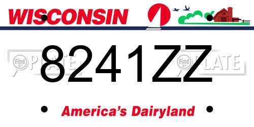 8241ZZ Wisconsin License Plate