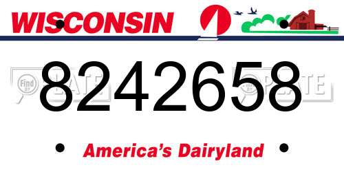 8242658 Wisconsin License Plate