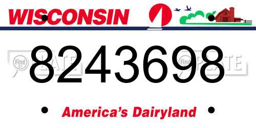 8243698 Wisconsin License Plate