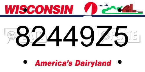 82449Z5 Wisconsin License Plate