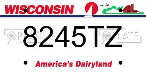 8245TZ Wisconsin License Plate