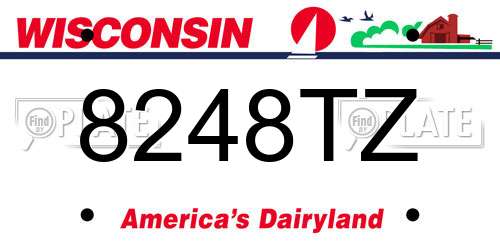 8248TZ Wisconsin License Plate