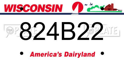 824B22 Wisconsin License Plate