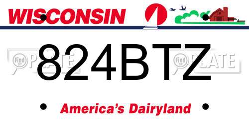 824BTZ Wisconsin License Plate